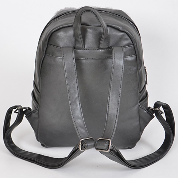 Faux Fur Vegan leather small backpack🔥🔥 - Picture 3 of 3